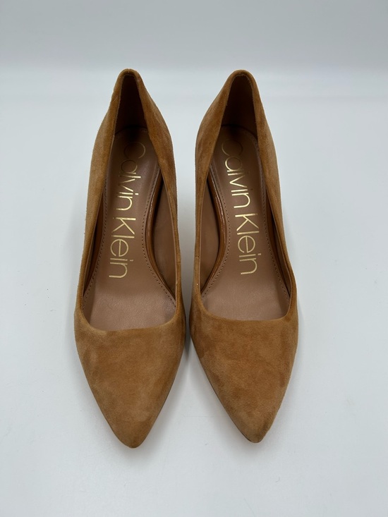 Calvin Klein Shoes - Calvin Klein Cognac Suede Pointed-Toe Pumps